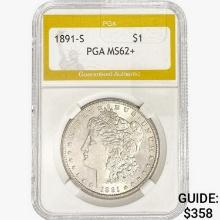 1891-S Morgan Silver Dollar PGA MS62+