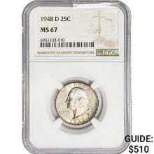 1948-D Washington Silver Quarter NGC MS67