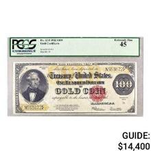 1922 $100 BENTON GOLD CERTIFICATE PCGS EF45