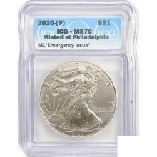 2020-P American Silver Eagle ICG MS70