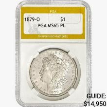 1879-O Morgan Silver Dollar PGA MS65 PL