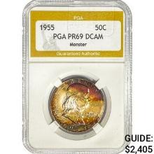 1955 Franklin Half Dollar PGA PR69 DCAM Monster