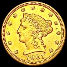 1907 $2.50 Gold Quarter Eagle CLOSELY UNCIRCULATED