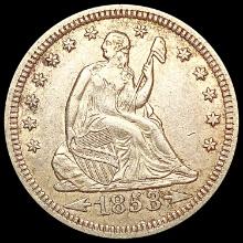 1853 A+R Seated Liberty Quarter CLOSELY UNCIRCULAT