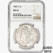 1889-S Morgan Silver Dollar NGC MS61