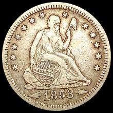 1853-O A+R Seated Liberty Quarter NEARLY UNCIRCULA