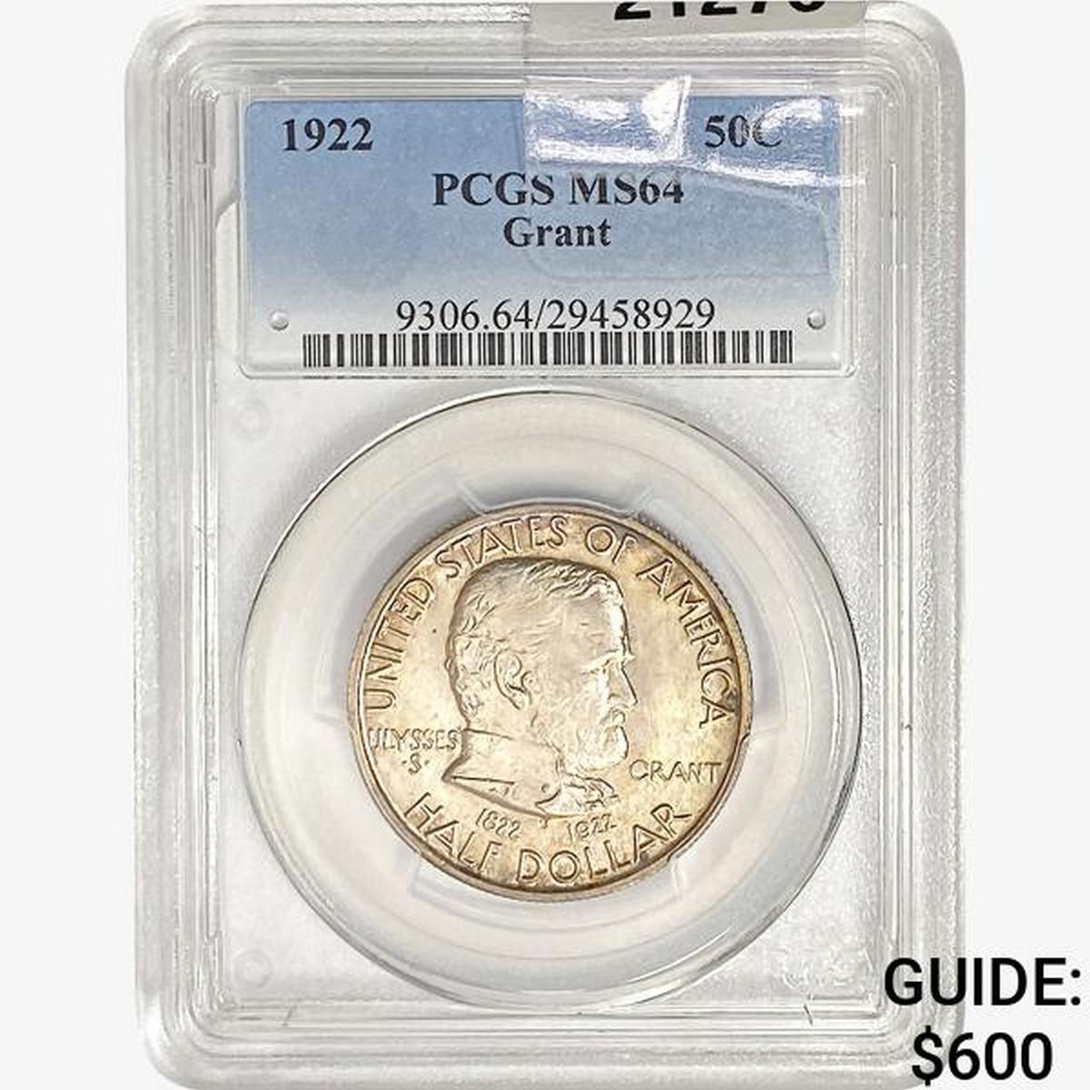 1922 Grant Half Dollar PCGS MS64