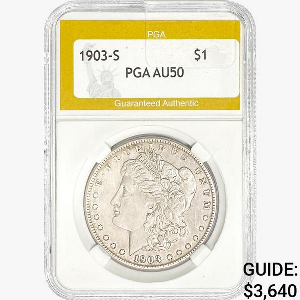 1903-S Morgan Silver Dollar PGA AU50