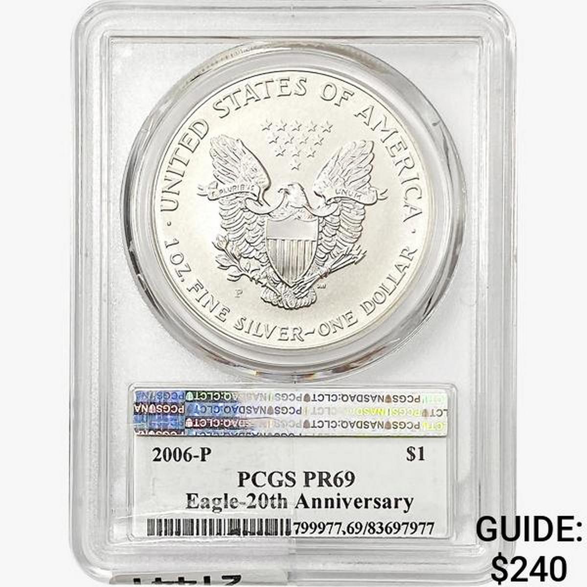 2006-P Silver Eagle PCGS PR69 20th ANNIV.