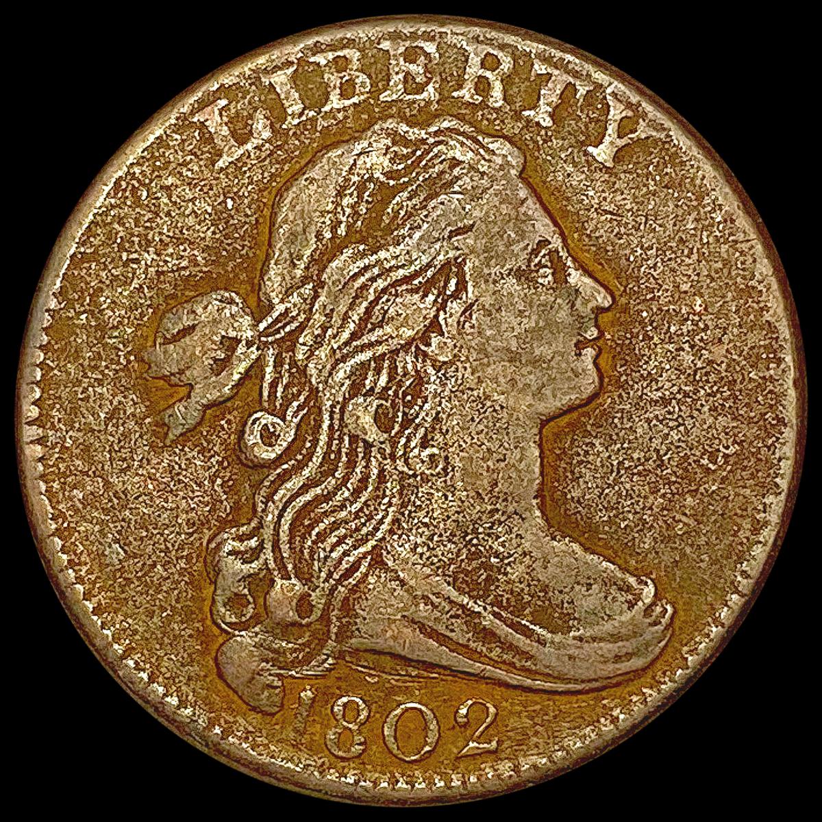 1802 Draped Bust Half Cent LIGHTLY CIRCULATED