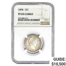 1898 Barber Quarter NGC PF65 Cameo