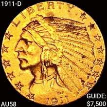 1911-D $5 Gold Half Eagle