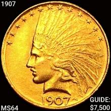 1907 $10 Gold Eagle CHOICE BU