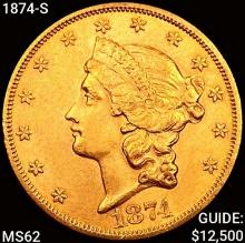 1874-S $20 Gold Double Eagle