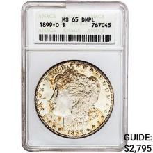 1899-O Morgan Silver Dollar ANACS MS65 DMPL