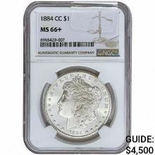 1884-CC Morgan Silver Dollar NGC MS66+