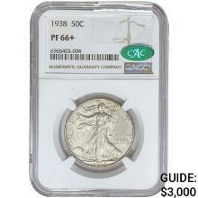 1938 CAC Walking Liberty Half Dollar NGC PF66+