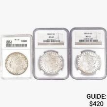 1883-1921 [3] Morgan Silver Dollar ANACS/NGC MS62/