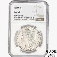 1892 Morgan Silver Dollar NGC AU50