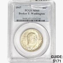 1947 Booker T Half Dollar PCGS MS65