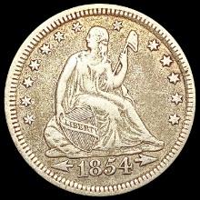 1854 Arws Seated Liberty Quarter LIGHTLY CIRCULATE