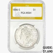 1886-S Morgan Silver Dollar PGA MS64