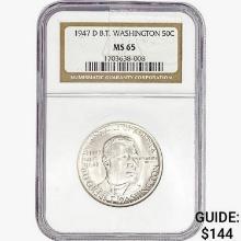 1947-D Booker T Half Dollar NGC MS65