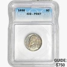 1938 Jefferson Nickel ICG PR67