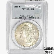 1889-S Morgan Silver Dollar PCGS MS61