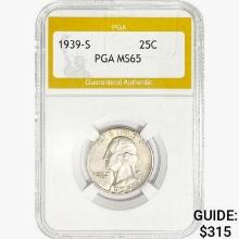 1939-S Washington Silver Quarter PGA MS65