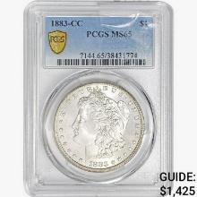 1883-CC Morgan Silver Dollar PCGS MS65