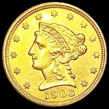 1903 $2.50 Gold Quarter Eagle CLOSELY UNCIRCULATED