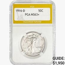 1916-D Walking Liberty Half Dollar PGA MS63+