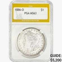 1886-O Morgan Silver Dollar PGA MS63