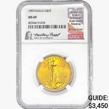 1999 $25 1/2oz. Gold Eagle NGC MS69 REV Ty 1