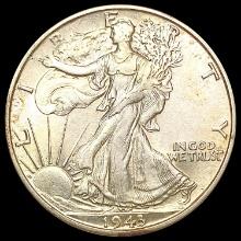 1943-S Walking Liberty Half Dollar CLOSELY UNCIRCU