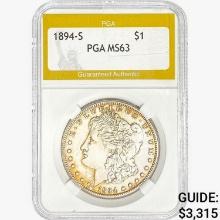 1894-S Morgan Silver Dollar PGA MS63