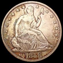 1858-O Seated Liberty Half Dollar NEARLY UNCIRCULA