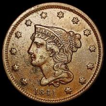 1841 Braided Hair Large Cent CLOSELY UNCIRCULATED