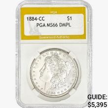 1884-CC Morgan Silver Dollar PGA MS66 DMPL