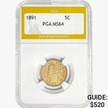 1891 Liberty Victory Nickel PGA MS64