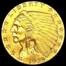 1929 $2.50 Gold Quarter Eagle CLOSELY UNCIRCULATED