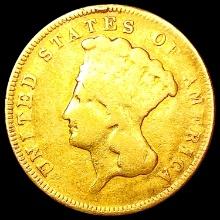 1878 $3 Gold Piece NICELY CIRCULATED