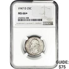 1947-D Washington Silver Quarter NGC MS66+