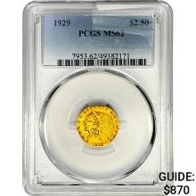 1929 $2.50 Gold Quarter Eagle PCGS MS62