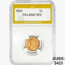 1920 Wheat Cent PGA MS65 RED
