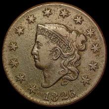 1826 / 5 Coronet Head Large Cent LIGHTLY CIRCULATE