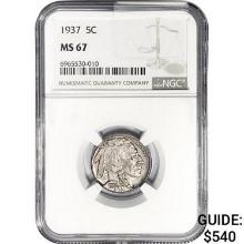 1937 Buffalo Nickel NGC MS67