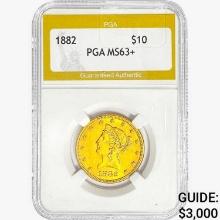 1882 $10 Gold Eagle PGA MS63+