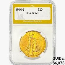 1910-S $20 Gold Double Eagle PGA MS60